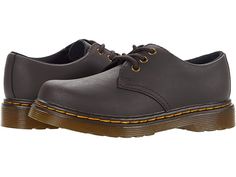 Dr. Martens Kid's Collection 1461 (Little Kid/Big Kid) - Kid's Shoes : Gaucho : The sleek Dr. Marten's Kid's Collection 1461 Mono shoes are the perfect addition to complete his uniform-ready look. The classic oxford shoes are designed in a full-grain leather upper with a lace-up closure. Rounded-toe construction features a padded collar, cushioned sock-liner, and a rubber-cemented outsole. Imported. Measurements: Heel Height: 1 in Weight: 13 oz Product measurements were taken using size 3 UK (US Casual Low-top Oxfords For Work, Fall Derby Low-top Lace-up Shoes, Classic Lace-up Slip-resistant Boots, Low-top Oxfords With Stitched Sole For Workwear, Casual Oxfords With Rubber Sole, Casual Oxford Shoes For Work, Casual Oxfords With Rubber Sole For Work, Casual Oxford Lace-up Shoes With Leather Sole, Fall Workwear Low-top Lace-up Shoes