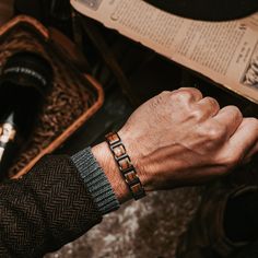 Contemporary matte black stainless steel and contrasting natural zebrawood links give modern appeal to this timeless mens’ bracelet style. Handcrafted from sustainable wood, this bracelet from Treehut’s Climb Collection will give you a simple yet bold statement piece that is quick to catch the eye of any onlooker. Features a strong fold-over clasp that is easy to put on and take off. This bracelet can be easily shortened or extended to fit any size wrist comfortably. Bracelet size: 7" length; 1/