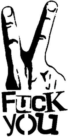 a black and white logo with the words,'f k you'on it