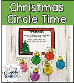 christmas circle time activity for kids to practice letter recognition and matching letters with their own pictures