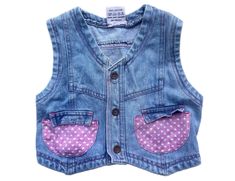 Gorgeous 1990s vintage vest. The size is labelled 86, fits approx 12-18 months.  In very good vintage condition. Cute Pink Cotton Vest, Cute Pink Vest For Spring, 1990s Kids, Denim Waistcoat, Vest Waistcoat, Jean Vintage, Ootd Ideas, Vintage Vest, Vest Outfits