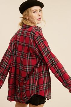 Love the oversized plaid shirt! Easy going you can wear this on it's own or layered over a tank. - 70% Cotton, 30% Polyester Small 4-6, Medium 8-10, Large 12-14 Flannel Shirts Women Ll Bean, Cheap Oversized Plaid Blouse, Petite Flannel Shirt, Luxury Plaid Shirt For Summer, Luxury Plaid Tops For Summer, Plaid Ladies Shirt, Affordable Plaid Preppy Shirt, Old Navy Womens Flannel, Cheap Women's Flannel Shirt For Work