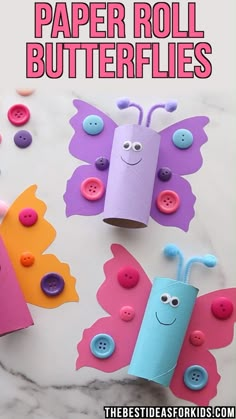 paper roll butterfly craft for kids to make