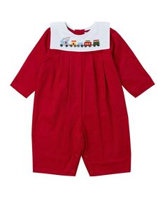 Style # FK-TM1048 Made with 100% Cotton Cotton Long Sleeve Overalls For Winter, Casual Embroidered Cotton Overalls, Casual Cotton Embroidered Overalls, Baby Boy Christmas, Christmas Train, Heirloom Sewing, Boys Christmas, Boys Clothing