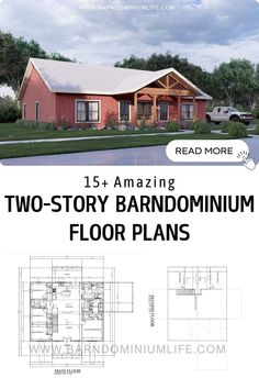 Discover incredible two-story barndominium floor plans! Perfect for families seeking a unique home with ample space and modern comforts. Second Story, Large Bedroom, Walk In Pantry, Unique Home, Barndominium, Open Concept, One Bedroom