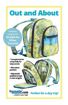 an advertisement for the back to school backpack with instructions on how to sew it