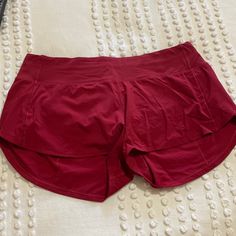 2.5 Speed Up Shorts, Basically Brand New, Maybe Worn Twice. Make An Offer Speed Up Shorts, Lululemon Speed Up Shorts, Shorts Lululemon, Lululemon Shorts, Red Shorts, Shorts Athletic, Athletic Shorts, Speed Up, Lululemon Athletica