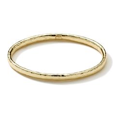 Hammered Flat Bangle in 18K Gold Ippolita Jewelry, 18k Gold Bangle, Hinged Ring, Hammered Bangles, Bridal Jewelry Collection, Marine Layer, Spring Jewelry, Gold Flats, Sapphire Bracelet