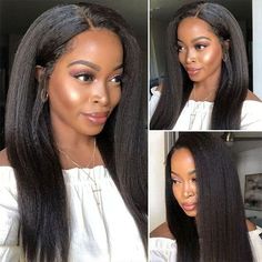 Transparent Lace Kinky Straight 13x6 Front Deep Part Wig Human Virgin Hair, Straight Lace Front Wigs, Lace Closure Wig, Lace Hair, Closure Wig, Hair Quality, Straight Human Hair, Swiss Lace, Straight Wig