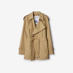 Gabardine Trench Jacket in Flax - Women, Cotton | Burberry® Official Classic Collared Outerwear With Belted Cuffs, Belted Gabardine Outerwear For Work, Classic Double-breasted Outerwear With Belted Cuffs, Classic Pea Coat With Belted Cuffs For Spring, Spring Gabardine Outerwear With Belt Loops, Spring Cotton Outerwear With Belt Loops, Classic Cotton Outerwear With Double-breasted Button, Classic Beige Outerwear With Belt Loops, Classic Cotton Outerwear With Double-breasted Button Fastening