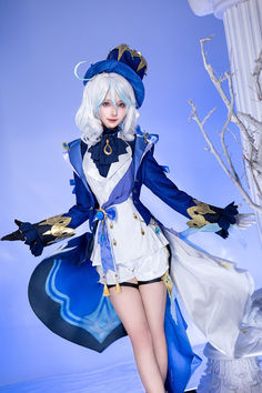 Genshin Cosplayers, Hydro Archon, Legs Ring, Overwatch Fan Art, Taffeta Fabric, Fabric Butterfly, Thick Skin, Short Torso, Tights Outfit