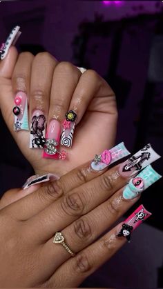 Fye Nails, Weak Nails, Punk Nails, Cute Acrylic Nail Designs