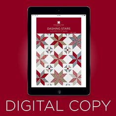 the cover of dashing stars digital copy, featuring an image of a red and white quilt