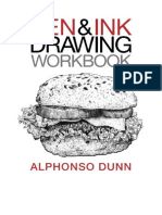 the book cover for ink and drawing workbook, featuring an image of a sandwich