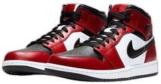 Modern Red High-top Sports Sneakers, Red Modern High-top Sneakers For Sports, Modern Red High-top Sneakers For Sports, University Red Leather Jordan Shoes For Streetwear, Sporty Red Leather Jordan Shoes, Red Leather Jordan Shoes For Streetwear, Casual University Red Leather High-top Sneakers, Red Leather Sporty Jordan Shoes, Classic Red Lace-up Jordan Shoes