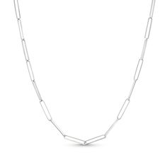 Build your collection of style essentials with this on-trend white gold paperclip chain necklace. Solid 14K white gold Features a polished 2.0mm-wide paperclip chain Great worn alone or layered with other chains, necklaces or pendants 20.0-inch necklace; lobster claw clasp Paper Clip Chain Necklace, Paperclip Chain Necklace, Style Essentials, Chains Necklaces, Fashion Essentials, Paper Clip, Lobster Claw, Chain Necklace, White Gold