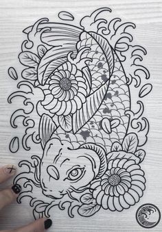 Traditional Japanese Tattoo Flash, Tattoo Koi, Illusion Tattoos, Optical Illusion Tattoos, Wrist Tattoo Designs, Wicked Tattoos, Hand Lettering Inspiration