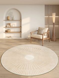 Material: Polyester Create a serene and inviting atmosphere with the Natural Harmony Round Rug. Featuring a soft cream base with elegant, curved line patterns, this round rug brings a sense of balance and calm to any room. Its gentle design and neutral tones make it a perfect fit for minimalist and bohemian spaces, adding warmth and a natural touch to your decor. Room Decor 90s, Cream Round Rug, Classic Round Rugs Whote, Round Beige Rug, Bamboo Circle Rug, Dark Room Decor, Beige Circle Rug, Fairycore Room, Checkered Decor