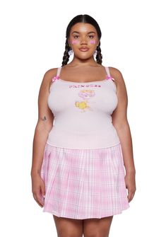 Sleeveless Hello Kitty Print Top, Hello Kitty Print Sleeveless Top For Spring, Princess Lolly, Plus Size Princess, Novelty Fashion, Free Socks, Cropped Cami, Cami Tanks, Dolls Kill