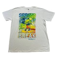 Mickey Mouse Shirt Mens Xl White Disney Parks Spring Break 2019 Short Sleeve Nwt. It Is New With Tags Never Worn. All Measurements Are Approximate And Done On A Flat Surface Which Can Be Seen In Pictures. Spring Mickey Mouse Crew Neck T-shirt, Casual Mickey Mouse T-shirt For Spring, White Mickey Mouse Shirt Fan Merchandise, White Mickey Mouse Fan Merchandise Shirt, Mickey Mouse Crew Neck T-shirt For Spring, White Graphic Print Shirt For Disney Fan Events, Summer Casual Mickey Mouse Shirt, Casual Mickey Mouse Summer Shirt, Casual Summer Mickey Mouse Shirt