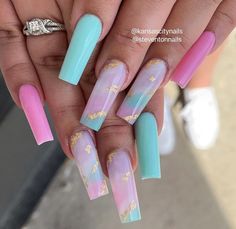 Marble Pastel Nails, Summer Nails Art, Nails Pastel, Baby Proof, Pastel Nails Designs, Marble Nail Designs, Pastel Nail, Nail Time, Colorful Nail