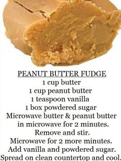 peanut butter fudge recipe with instructions on how to make it