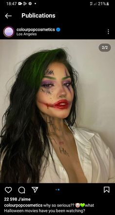 Diy All Black Halloween Costume, Festival Halloween Outfit, Joker Ideas Costumes, Joker Hairstyle Women, Joker Halloween Women, Joker Costume Ideas Female, Joker Woman Makeup, Joker Makeup Look, Female Joker Costume Outfits