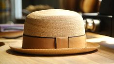 Handmade Size: 7-1/4 Ready to Ship Crown: 4-1/4" Brim: 1-3/4" Hatband: 1-3/4" dark brown w/matching camel ribbon ﻿Want to know your hat size?