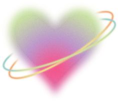 a heart shaped object with colored lines in the shape of a spiral around it on a white background