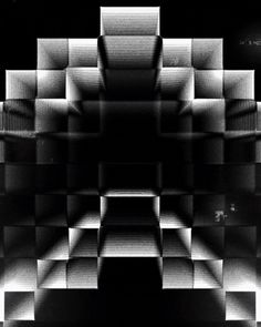 an abstract black and white photo with squares