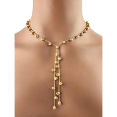 Marco Bicego Siviglia 18K Yellow Gold Beaded Y Necklace  This gorgeous Y necklace by amazing designer Marco Bicego was meticulously crafted from 18K yellow gold for a beautiful finish that will look amazing on anybody!  Length: 16 3/4" Dangle: 4 1/4"  Weight: 10.68 dwt/ 16.60 g  Hallmark: *1021VI 750 Marco Bicego  Very good condition, professionally polished.   Will come packaged in a gift box or pouch (when possible) and will be shipped U.S. Priority Mail Insured. Elegant Yellow Gold Necklaces With Polished Beads, Elegant Lariat Jewelry With Dangling Beads, Elegant Yellow Gold Chain Necklace With Gold Beads, Luxury Yellow Gold Beaded Necklaces For Formal Occasions, Luxury Yellow Gold Beaded Necklace For Formal Occasions, Elegant Drop Beaded Necklaces, Luxury Gold Necklaces With Polished Beads, Elegant Gold Lariat Necklace With Round Beads, Gold Lariat Necklace With Dangling Beads