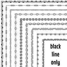 a set of black and white borders with the words,'black line only '