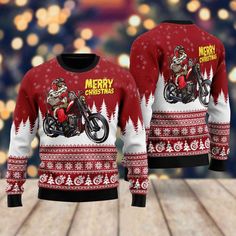 Get ready to rock around the Christmas tree in style with our Santa Riding Motorbike To Holiday Ugly Christmas Sweater! Motorcycle Ugly Christmas Sweater, Kids Ugly Sweater, Perfect Sweater, Christmas Sweater Men, Sweater For Men, Cozy Knit Sweater, Chic Sweaters, Urban Chic, Trendy Colors