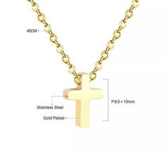 Trendy gold necklaceMetal is  316l stainless steel ,highly resisted to rust, corrosion and tarnishing. Trendy Gold Necklace, Small Cross Necklace, Ear Bar, Tragus Daith, Rose Gold And Silver, Cartilage Hoop, Gold Ear Cuff, Gold Cross Necklace, Columbia Sc