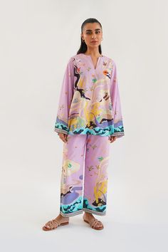 Aylia (C ) Mystical Elements, Elements Of Nature, Co Ord Set, New Print, Co Ord, Custom Sizing, Lilac, Lawn, Sleeve Length