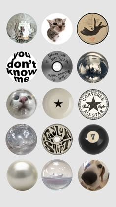 several different types of buttons and magnets on a white background with the words you don't know me