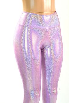 Lilac Purple Holographic Metallic Hologram High Waist Lycra Spandex  Leggings  -150898 Purple Holographic, Holography, High Fashion Outfits, Spandex Leggings, High Waist Leggings, Rave Festival, Womens Leggings, Tights Outfit, Lilac Purple