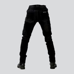 Introducing our 2023 Autumn-Winter Collection of protective men's moto jeans perfect for making a strong style statement! These slim-fit riding-style jeans are tailored to perfection, with stonewashed, insulated, wear-resistant fabric that ensures a snug fit and enhanced protection. Take your style to the next level with features such as knee-pads, mid-waist fit, zipper & button closure and more!Why You'll Love It Biker Style: Get ready to make a statement with this biker-style riding jeans that Strong Style, Riding Jeans, Moto Jeans, Style Jeans, Dark Blue Color, 2023 Autumn, Knee Pads, Biker Style, Style Statement