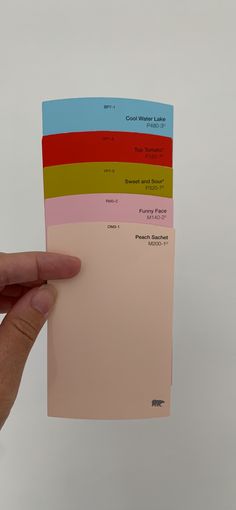 a hand holding up a color swat list