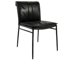 a black leather chair on a white background