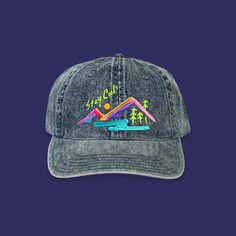 As child of the early 90s, I felt like it was high time I came up with a design that felt 90s, on an equally retro hat. Embroidered with the highest quality thread and designed, digitized, and embroidered by me in my studio (no outsourcing!). If you're looking for a unique hat designed and made here in the United States by a real person, look no further.  Embroidered directly a super retro, two-toned dad hat, that's sure to become your new favorite.  Hat specs:  100% Cotton Unstructured Soft Cro Retro Trucker Hat With Embroidered Logo, Retro Snapback Hat With Curved Bill And Embroidered Logo, Retro Trucker Hat With Embroidered Logo And Curved Bill, Retro Dad Hat With Curved Brim, Retro Hats With Embroidered Logo And Curved Bill, Vintage Cotton Baseball Cap For Winter, Retro Snapback Hat With Embroidered Logo And Curved Brim, Retro Curved Bill Hat With Embroidered Logo, Retro Dad Hat With Embroidered Logo For Streetwear