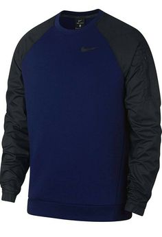 NIKE DRI-FIT CREW UTILITY CORE PULLOVER BLUE VOID / BLACK STYLE AV0719-492 SIZE: LARGE STANDAR FIT 24"ARMPIT TO ARMPIT 27.5" S HOULDER TO HEM (O) Urban Fleece Sweatshirt For Sports, Urban Style Fleece Sweatshirt For Sports, Urban Moisture-wicking Fleece Sweatshirt, Urban Fleece Sweatshirt With Moisture-wicking, Functional Moisture-wicking Sweatshirt For Streetwear, Functional Fleece Sweatshirt For Sports, Nike Urban Sweatshirt For Sports, Sporty Navy Sweatshirt For Sports Events, Functional Cotton Sweatshirt For Sports Season