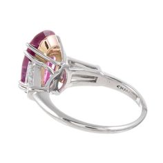 3.94 Carat Ruby and Baguette Diamond Ring For Sale at 1stDibs | ruby and baguette diamond ring, baguette ruby ring Baguette Diamond Ring, Ring Baguette, Half Bezel, Magenta Color, Baguette Diamond Rings, Carmel By The Sea, July Birthstone, Platinum Ring, Red Ruby