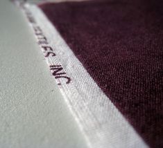 a close up view of the side of a piece of cloth