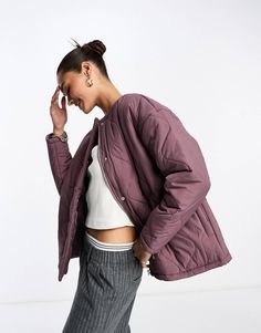 Lola May oversized quilted jacket in dusky lilac | ASOS Back To School Checklist, Swim Shop, Summer Inspiration, Jacket Sale, Quilted Jacket, Summer Essentials, Color Trends, Oversized Fits, Occasion Wear