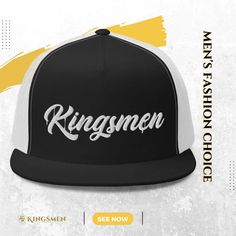 Give dad a stylish hat he will love with the Kingsmen drip-stitch trucker cap. Classic trucker cap style with a cool fabric blend. #dadgifts #giftsforhim Urban Trucker Hat With Curved Visor For Baseball Season, Trendy Trucker Hat For Baseball Season With Flat Bill, Trendy Trucker Hat For Baseball Season Streetwear, Spring Hip Hop Trucker Hat For Streetwear, Trendy Snapback Trucker Hat For Baseball Season, Trendy Trucker Hat With Curved Bill For Baseball Season, Curved Visor Trucker Hat For Baseball Season, Hip Hop Adjustable Trucker Hat With Curved Visor, Snapback Trucker Hat For Baseball Season