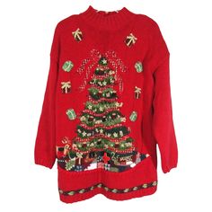 Check out Heirloom Collectibles Vintage Ugly Christmas Sweater Red Size M Pullover Tree, the latest item I added on eBay! #eBay #eBaySeller Xmas Sweaters, Red Pullover Sweater, Red Pullover, Xmas Sweater, Christmas Red, Red Sweaters, Ugly Christmas, Christmas Sweater, Red Christmas