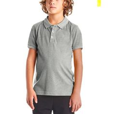 Basic items made better. Polo shirts with a bit of stretch for extra mobility and comfort. Perfectly matched for school and a daily wardrobe. No scratchy materials, just a soft pique polo shirts, perfect as a school uniform. Size: 4.  Color: Gray.  Gender: unisex.  Age Group: kids.  Pattern: solid. Sporty Collared School Top, Sporty Collared Top For School, Fitted Casual Polo Shirt For School, Sporty Cotton Polo Shirt For School, Basic Solid Polo Shirt For School, Basic Solid Color Polo Shirt For School, Gray Cotton Polo Shirt For Sports, Solid Color Cotton School Shirt, Solid Cotton School Shirt