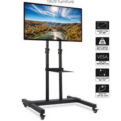 #ad Find ideas and inspiration for Rolling TV Cart with Mount and Wheel for 32-80 inch Flat Screen TV, Furniture