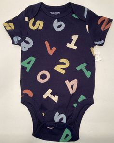 New with Tags  Old Navy  Boy’s/Girl’s Short Sleeve One-Piece with Numbers  Size 12-18 Months  Navy Blue One-Piece with Colorful Numbers All Over  3 Snaps at the Bottom  100% Cotton Blue One Piece, Navy Baby, Baby & Toddler Clothing, Size 12, Old Navy, Baby Toddler, Navy Blue, Baby Onesies, Boy Or Girl